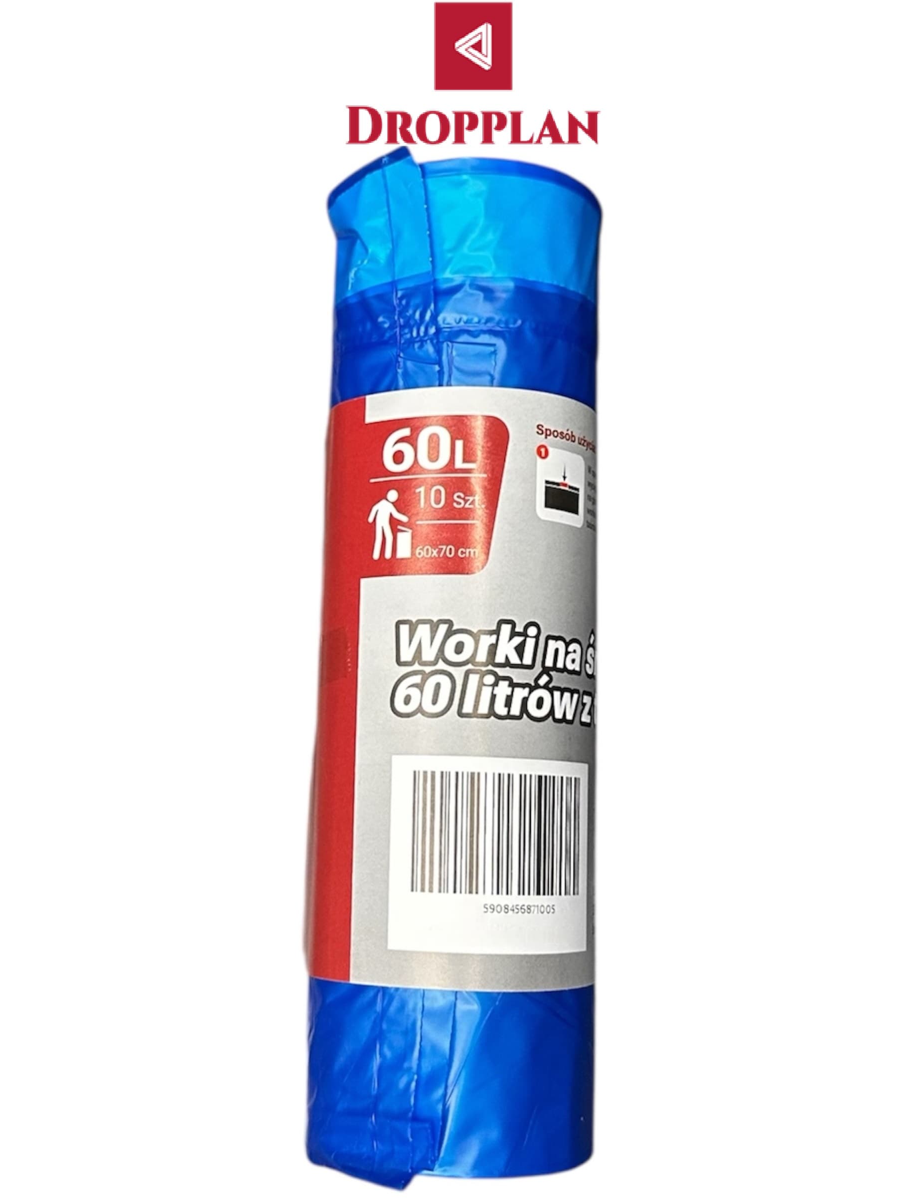 WORKI NA ŚMIECI Z TAŚMĄ 60 litrów 10 sztuk Najmocniejsze i Największe XXL